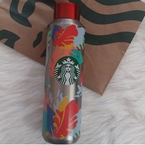 Starbucks Stainless Steel Water Bottle Colorful Leaves